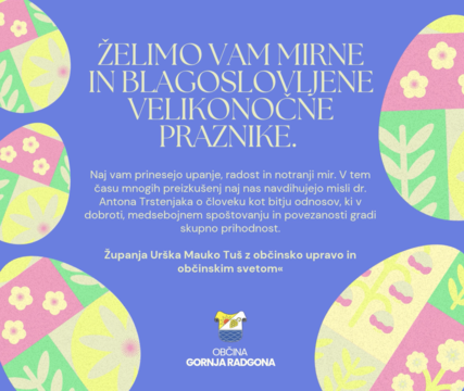 Želimo vam mirne in blagoslovljene velikonočne praznike