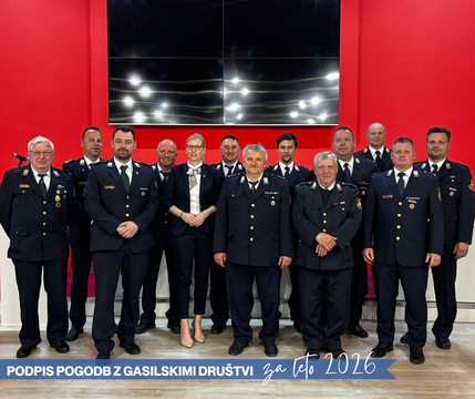 Podpis pogodbe z gasilskimi društvi za leto 2026