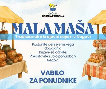 Vabilo ponudnikom – MALA MAŠA v Negovi