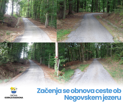 Oktobra se začenja obnova ceste ob Negovskem jezeru